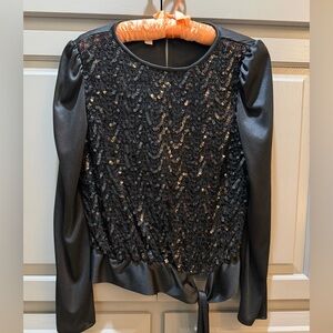 Black Sequin Women's Top